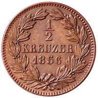 سکه 1/2 کروزر فردریش ویلهلم لودویگ از بادن