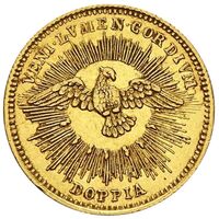 سکه 1 دوپیا طلا دوران کرسی خالی