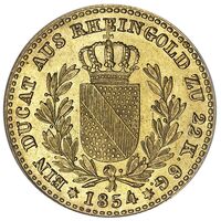 سکه 1 دوکات طلا فردریش ویلهلم لودویگ از بادن