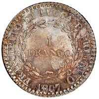 سکه 1 فرانک الیزا بناپارت و فلیچه باچیوکی