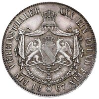 سکه 1 تالر فردریش ویلهلم لودویگ از بادن