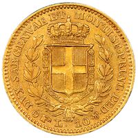 سکه 10 لیره طلا کارلو آلبرتو