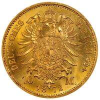 سکه 10 مارک طلا فردریش ویلهلم لودویگ از بادن