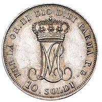 سکه 10 سولدو ماریا لوئیجا