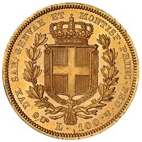 سکه 100 لیره طلا کارلو آلبرتو