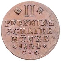 سکه 2 فینیگ کارل دوم از برانشوایگ ولفنبوتل