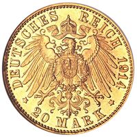 سکه 20 مارک طلا لودویگ سوم از باواریا