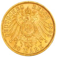سکه 20 مارک طلا اتو از باواریا