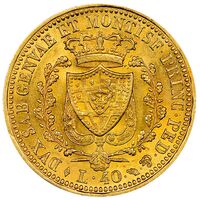 سکه 40 لیره طلا کارلو فلیچه
