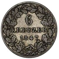 سکه 6 کروزر فردریش ویلهلم کنستانتین از هوهنتسولرن-هشینگن