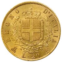 سکه 20 لیره طلا ویکتور امانوئل دوم