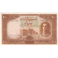 اسکناس 100 ریال قهوه ای - AU50 - محمد رضا شاه