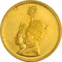 مدال طلا تاجگذاری 1346 - MS63 - محمد رضا شاه