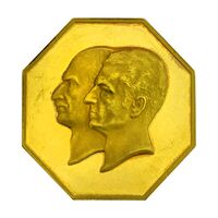 مدال طلا 10 گرمی بانک ملی (هشت ضلعی) - PF61 - محمد رضا شاه