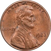 سکه 1 سنت 1982 لینکلن (تاریخ بزرگ) - MS61 - آمریکا