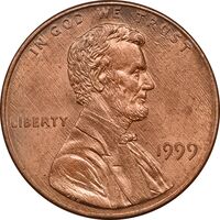 سکه 1 سنت 1999 لینکلن - MS62 - آمریکا