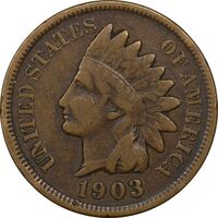 سکه 1 سنت 1903 سرخپوستی - EF45 - آمریکا