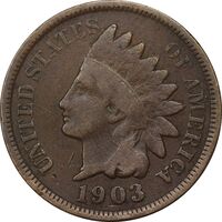 سکه 1 سنت 1903 سرخپوستی - EF40 - آمریکا