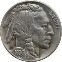 سکه 5 سنت 1936 بوفالو - EF40 - آمریکا