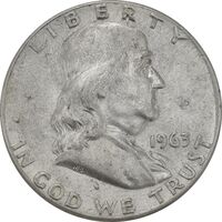 سکه نیم دلار 1963 فرانکلین - AU58 - آمریکا