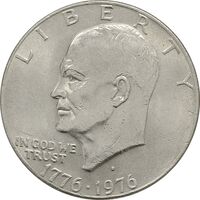 سکه یک دلار 1976 جشن دویست سالگی آمریکا - MS61 - آمریکا