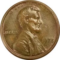 سکه 1 سنت 1972 لینکلن - AU58 - آمریکا