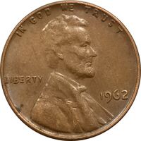 سکه 1 سنت 1962 لینکلن - EF45 - آمریکا