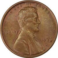 سکه 1 سنت 1973D لینکلن - AU55 - آمریکا