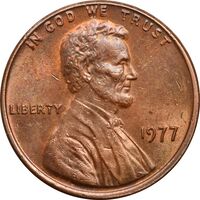 سکه 1 سنت 1977 لینکلن - MS61 - آمریکا