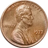 سکه 1 سنت 1977 لینکلن - AU58 - آمریکا