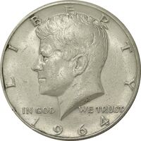 سکه نیم دلار 1964D کندی - EF45 - آمریکا