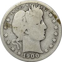سکه کوارتر دلار 1900 باربر - VF25 - آمریکا