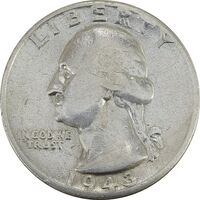 سکه کوارتر دلار 1943 واشنگتن - VF30 - آمریکا
