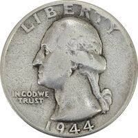 سکه کوارتر دلار 1944 واشنگتن - VF30 - آمریکا