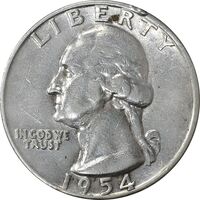 سکه کوارتر دلار 1954 واشنگتن - VF35 - آمریکا