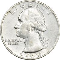 سکه کوارتر دلار 1960D واشنگتن - EF40 - آمریکا