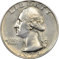 سکه کوارتر دلار 1974 واشنگتن - AU55 - آمریکا