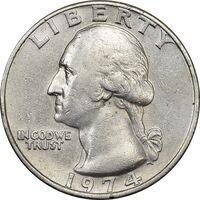 سکه کوارتر دلار 1974 واشنگتن - EF40 - آمریکا