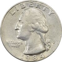 سکه کوارتر دلار 1984P واشنگتن - VF35 - آمریکا