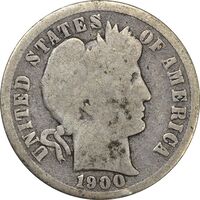 سکه 1 دایم 1900 باربر - VF25 - آمریکا
