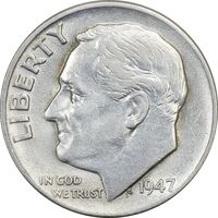 سکه 1 دایم 1947 روزولت - AU55 - آمریکا