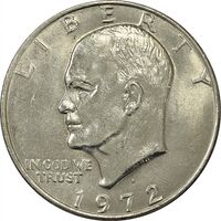 سکه یک دلار 1972D آیزنهاور - AU58 - آمریکا