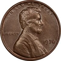 سکه 1 سنت 1970 لینکلن - AU58 - آمریکا