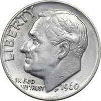 سکه 1 دایم 1960D روزولت - AU58 - آمریکا