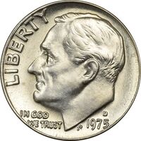 سکه 1 دایم 1975D روزولت - MS63 - آمریکا
