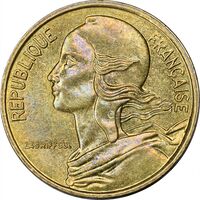 سکه 5 سانتیم 1988 (ماریان) جمهوری کنونی - AU58 - فرانسه