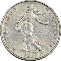 سکه 1/2 فرانک 1974 جمهوری کنونی - MS61 - فرانسه