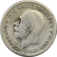 سکه 6 پنس 1928 جرج پنجم - VF25 - انگلستان