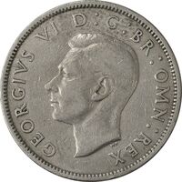 سکه 2 شیلینگ 1950 جرج ششم - VF35 - انگلستان