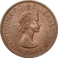 سکه 1 پنی 1963 الیزابت دوم - AU50 - انگلستان